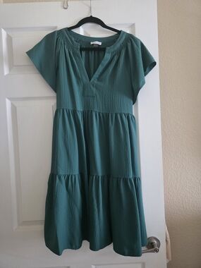 Calvin Klein Textured Green Dress